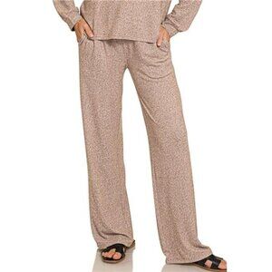 Zenana Soft Melange Long Sleeve Tee & Pants Set